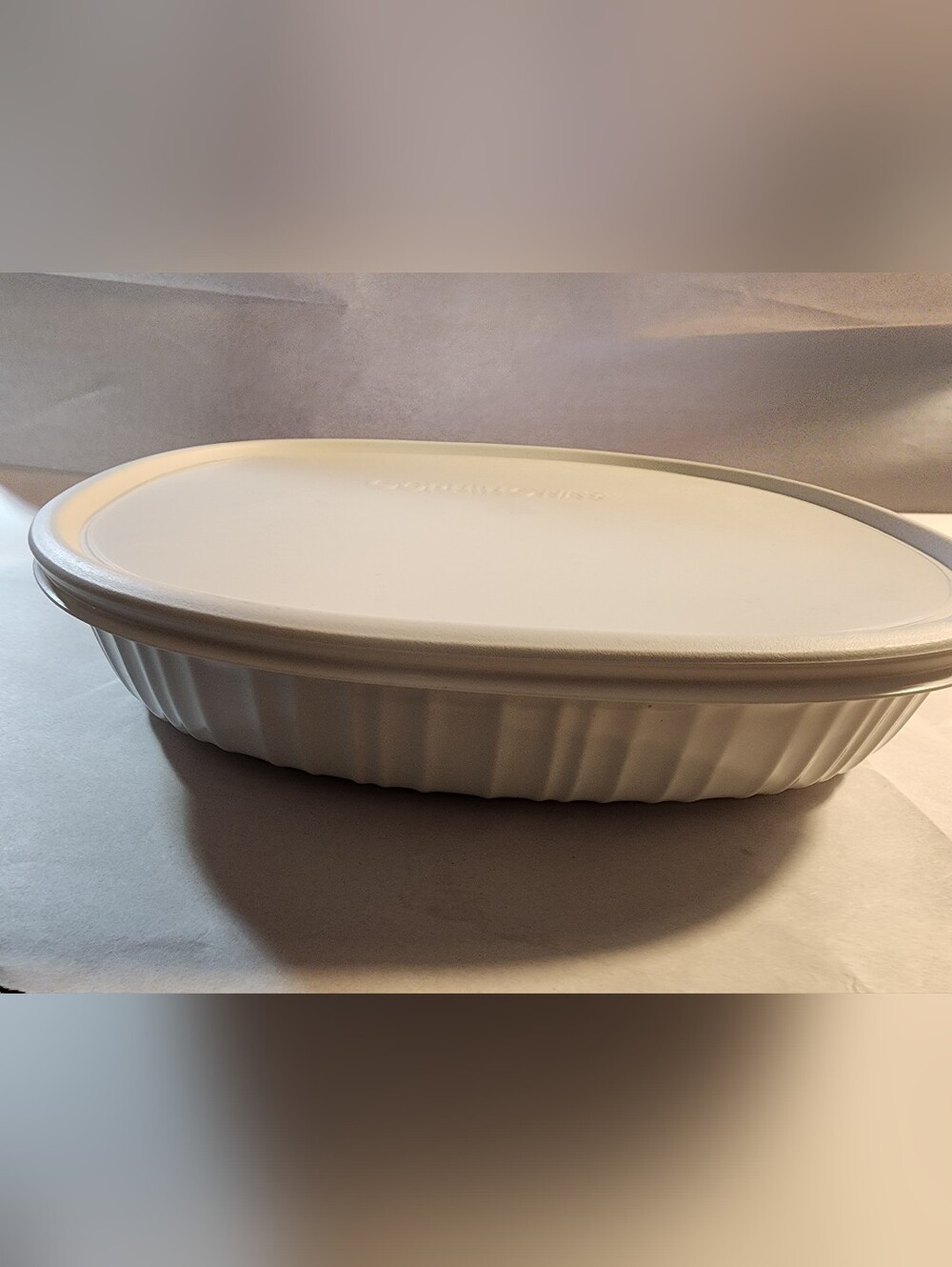 CorningWare White Ceramic Oval Casserole Dish with Lid